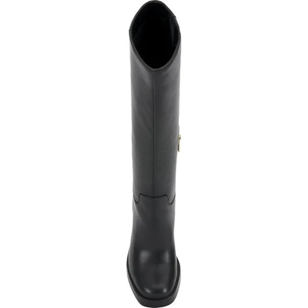 Vince Camuto Gibi Women's Knee High Boots Size 7 Wide Black Nappa Leather Heeled